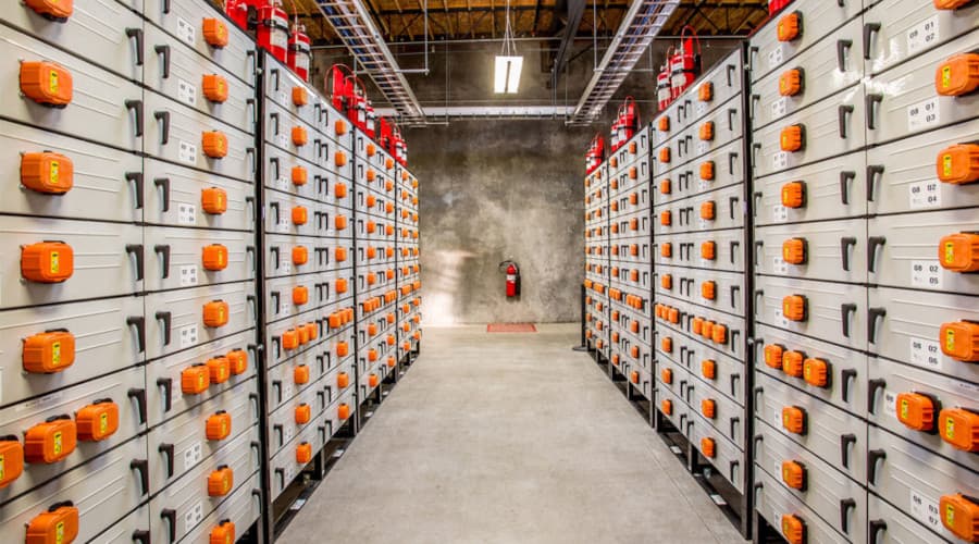 battery pack cluster in a room