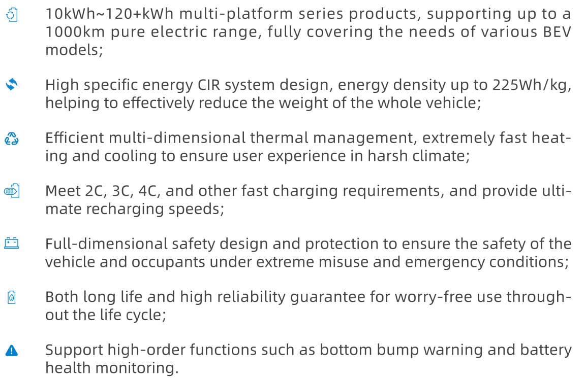 bev passsenger battery pack spec