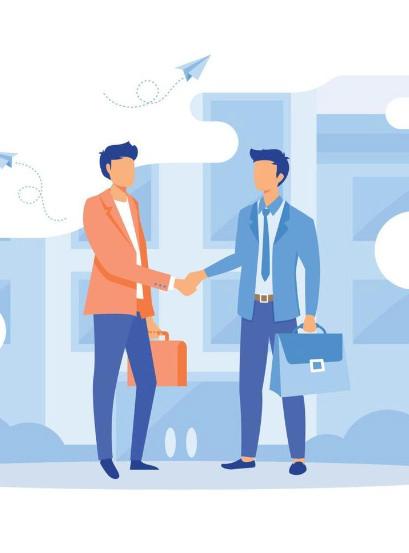 partnership handshake flat illustration