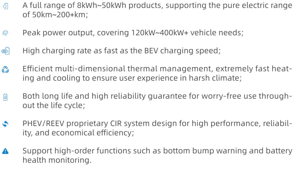 phev passsenger battery pack spec